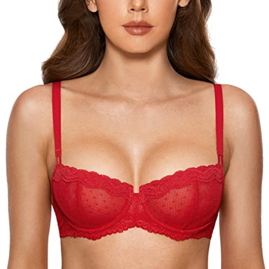 DOBREVA Women's Sexy Lace Bra  - Demi Bra Balconette recensie en prijs