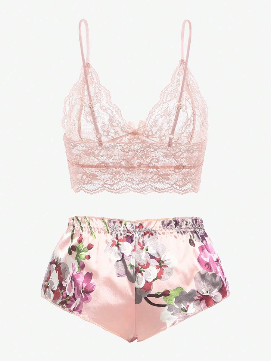 Pink Floral Lace Bralette and  - Lace Bralette Set recensie en prijs