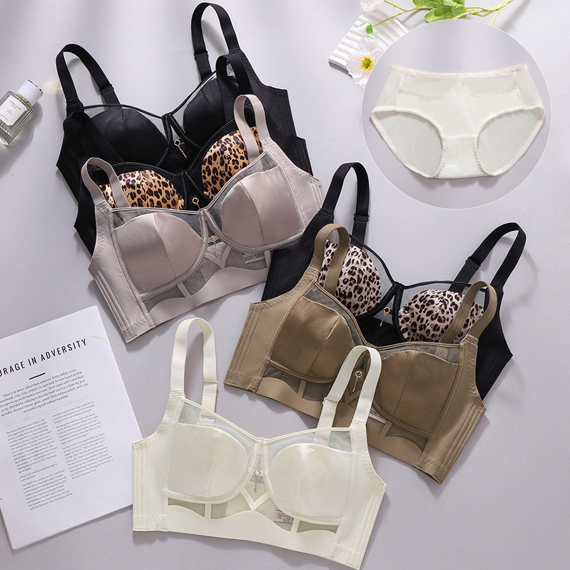 Leopard Lace Rims-Free Bra Set - Cotton Bra Everyday recensie en prijs