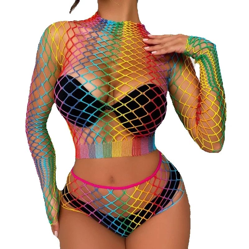 Sexy Rainbow Mesh Lingerie Set - Sheer Bra Lace recensie en prijs