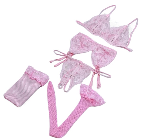 Lace Women Lingerie Set 4 Pcs  - Sheer Bra Lace recensie en prijs