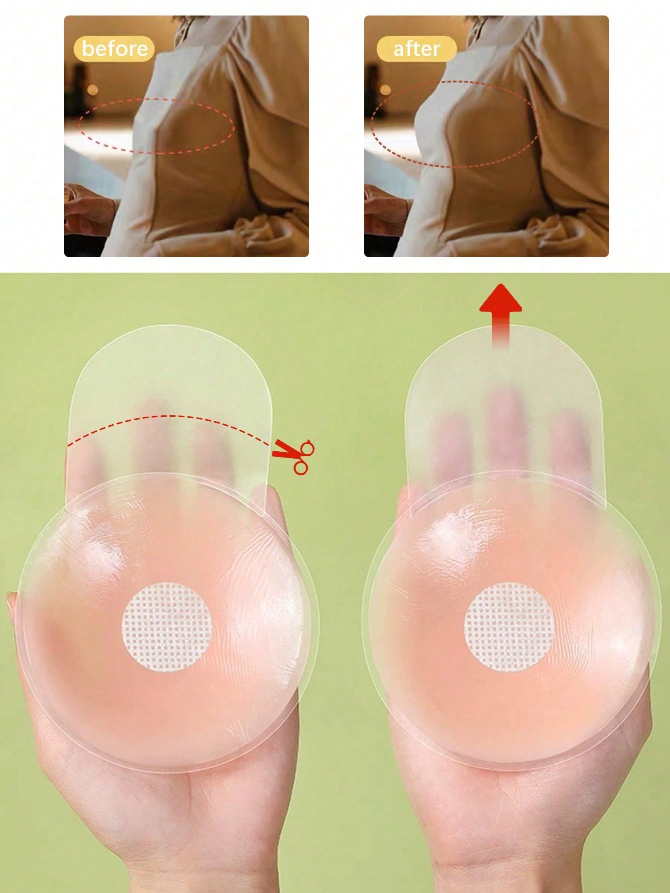 6.5cm Invisible Silicone Breas - Push Up Bra Silicone recensie en prijs